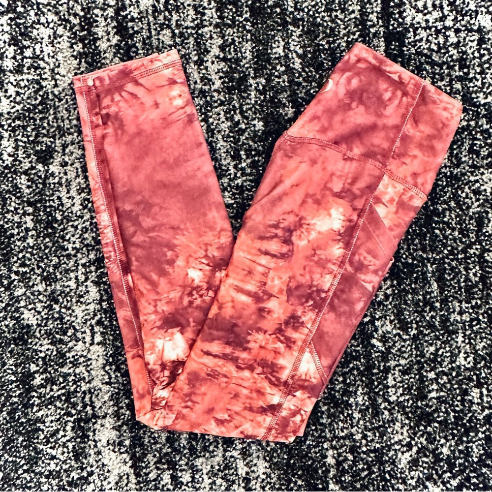 JESSICA SIMPSON || High-Waist Pocket Leggings in Tea Rose Tie Dye - SZ XS